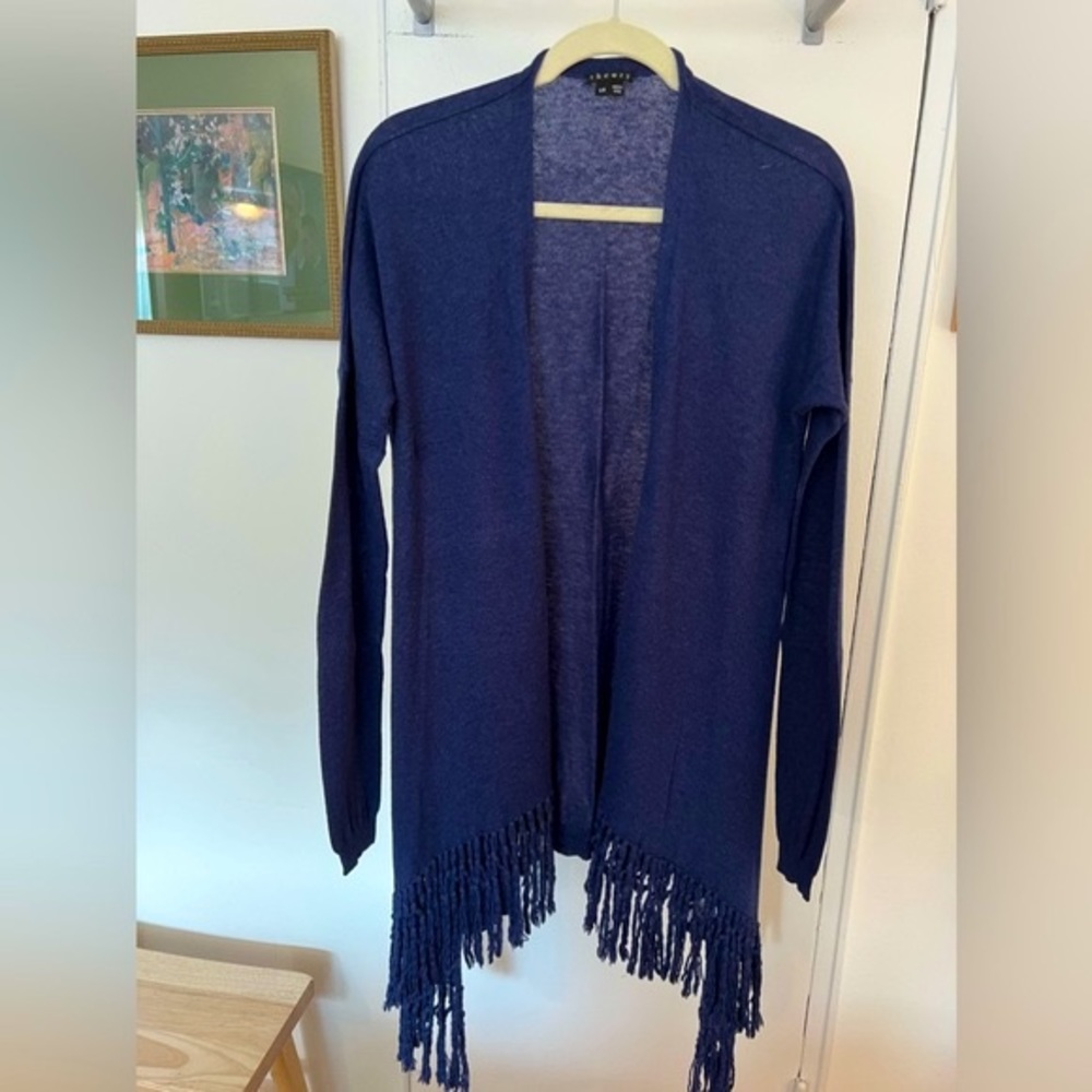 THEORY tasseled cardigan. Size Large